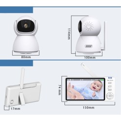 Wielofunkcyjna Elektroniczna Niania Interkom, Pomiar Temperatury, Alarm, Kołysanki
