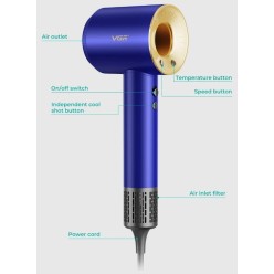 Profesjonalna Suszarka Do Włosów VGR V-445 Silnik BLDC 110 000 obr/min 2000W