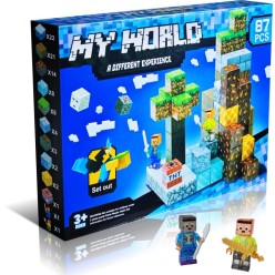 Magnetyczne Klocki Minecraft 87 Elementów 2 Figurki