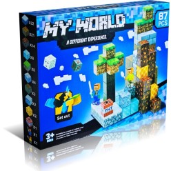 Magnetyczne Klocki Minecraft 87 Elementów 2 Figurki