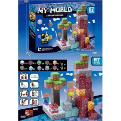 Magnetyczne Klocki Minecraft 87 Elementów 2 Figurki