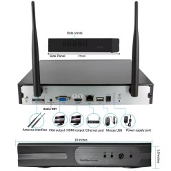 Bezprzewodowy Monitoring Rejestrator Zestaw Monitoringu 4x Kamera HD WiFi
