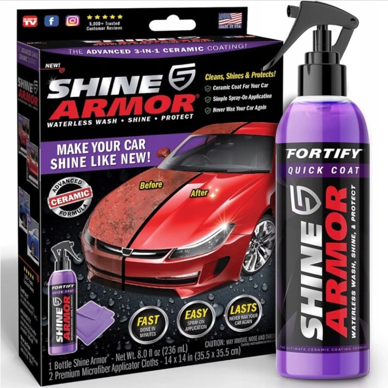 Samochodowy Wosk Ceramiczny Do Lakieru 3w1 Spray Wax Powłoka Hydrofobowa