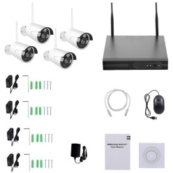 Bezprzewodowy Monitoring Rejestrator Zestaw Monitoringu 4x Kamera HD WiFi