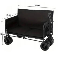 Plażowy Ogromny Wózek Plażowy z Funkcją Siedziska i Leżanki