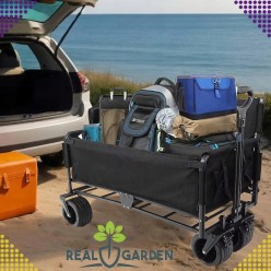 Plażowy Ogromny Wózek Plażowy z Funkcją Siedziska i Leżanki