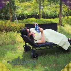 Plażowy Ogromny Wózek Plażowy z Funkcją Siedziska i Leżanki