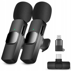 Bezprzewodowe 2xMikrofony Do Telefonów Iphone i Android