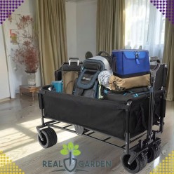 Plażowy Ogromny Wózek Plażowy z Funkcją Siedziska i Leżanki