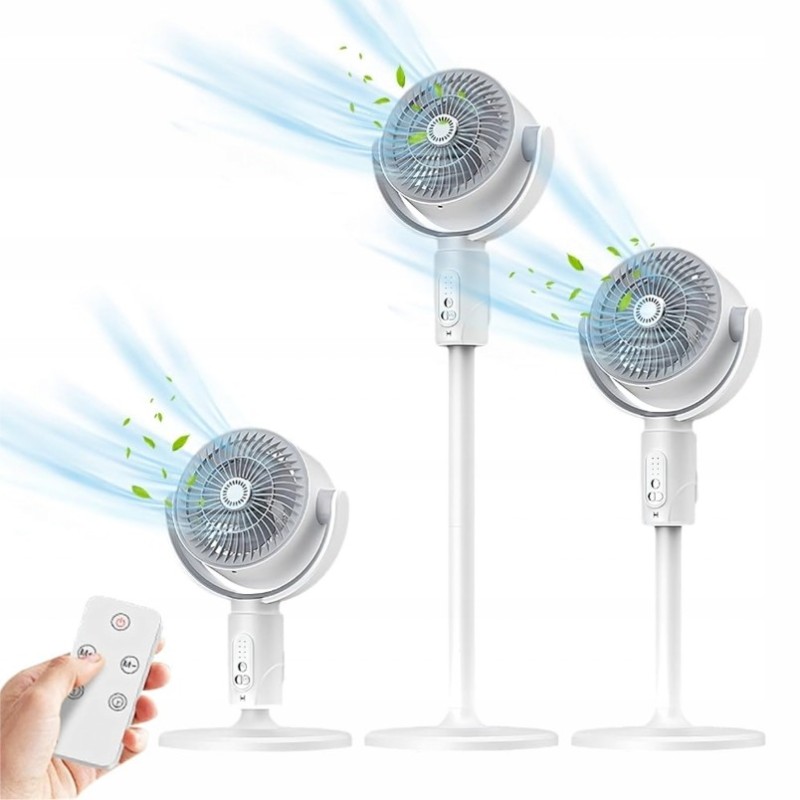 Nowoczesny Podłogowy Wentylator Bezprzewodowy z Akumulatorem Oscylacyjny