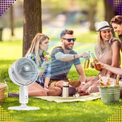 Nowoczesny Podłogowy Wentylator Bezprzewodowy z Akumulatorem Oscylacyjny