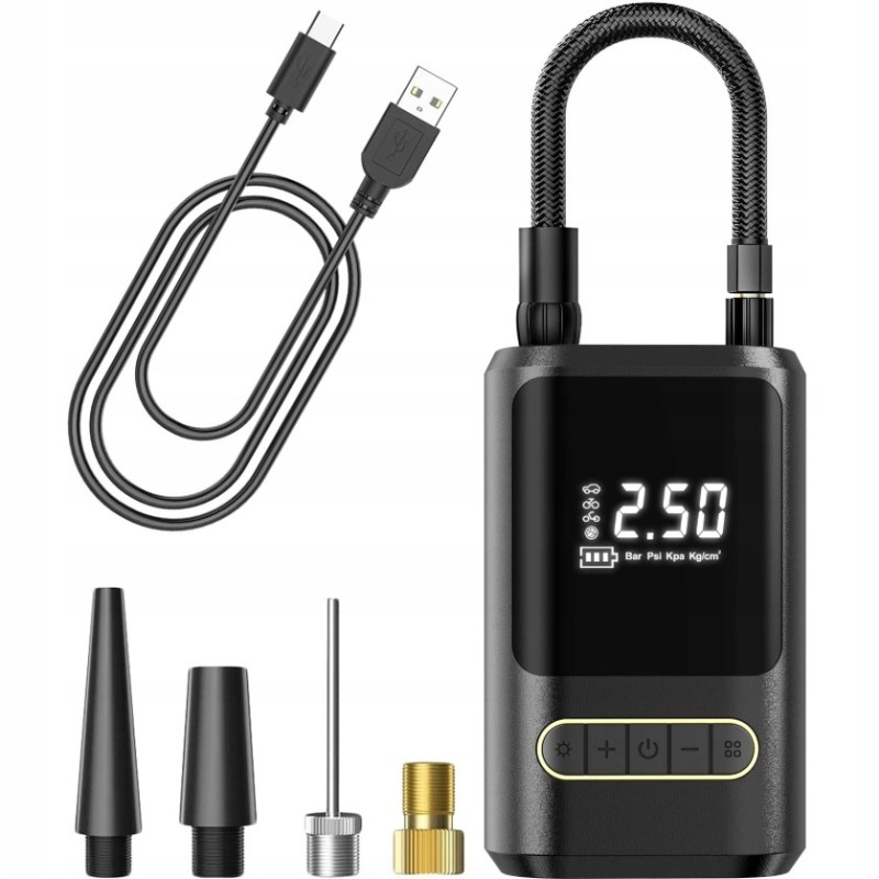 Elektryczna Pompka Do Kół Materaca Piłki Kompresor Powerbank Latarka