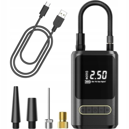 Elektryczna Pompka Do Kół Materaca Piłki Kompresor Powerbank Latarka