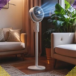 Nowoczesny Podłogowy Wentylator Bezprzewodowy z Akumulatorem Oscylacyjny