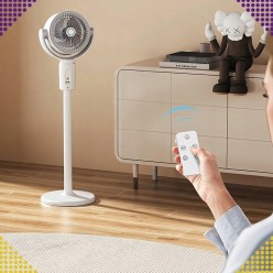 Nowoczesny Podłogowy Wentylator Bezprzewodowy z Akumulatorem Oscylacyjny
