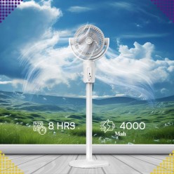 Nowoczesny Podłogowy Wentylator Bezprzewodowy z Akumulatorem Oscylacyjny
