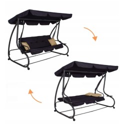 2w1 Ogrodowa Huśtawka Łóżko Leżanka 4 Osobowa 241cm