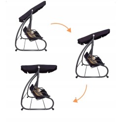 2w1 Ogrodowa Huśtawka Łóżko Leżanka 4 Osobowa 241cm