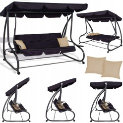 2w1 Ogrodowa Huśtawka Łóżko Leżanka 4 Osobowa 241cm