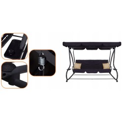 2w1 Ogrodowa Huśtawka Łóżko Leżanka 4 Osobowa 241cm