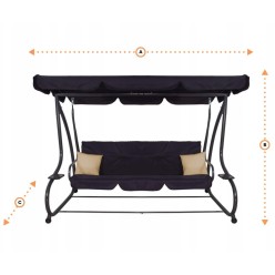 2w1 Ogrodowa Huśtawka Łóżko Leżanka 4 Osobowa 241cm