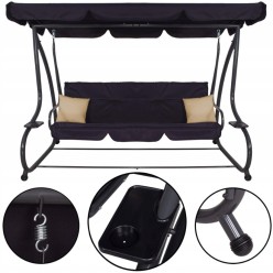 2w1 Ogrodowa Huśtawka Łóżko Leżanka 4 Osobowa 241cm