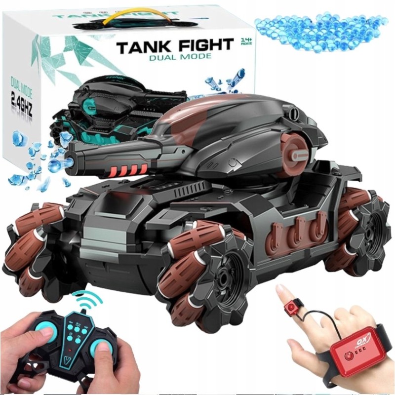 Czołg Zdalnie Sterowany Strzelający Żelowymi Kulkami 2xPilot RC 2,4G