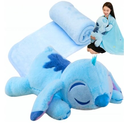 Stitch 3w1 Maskotka Poduszka Kocyk 160x110