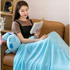 Stitch 3w1 Maskotka Poduszka Kocyk 160x110