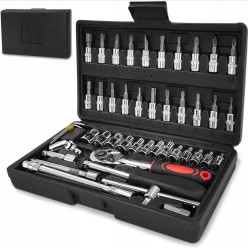 Klucze Nasadowe Grzechotka Zestaw Kluczy 46 El. Torx