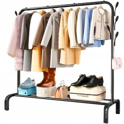 Wieszak na Ubrania Wolno Stojący Stojak Na Buty 110x146cm