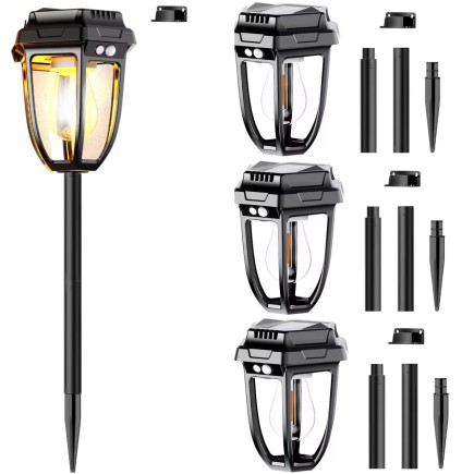 2w1 Ogrodowa Lampa Solarna Do Gruntu Lub Na Ścianę Zestaw Lampki 4szt