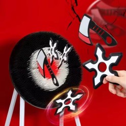 Zestaw Do Rzucania Toporkami I Gwiazdkami - Miękka Tarcza Na Stojaku