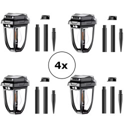 2w1 Ogrodowa Lampa Solarna Do Gruntu Lub Na Ścianę Zestaw Lampki 4szt