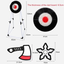 Zestaw Do Rzucania Toporkami I Gwiazdkami - Miękka Tarcza Na Stojaku