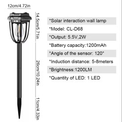2w1 Ogrodowa Lampa Solarna Do Gruntu Lub Na Ścianę Zestaw Lampki 4szt