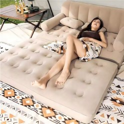 Dmuchany Materac Dwuosobowy Sofa Rozkładane Łóżko na Plażę 180cm x 147cm