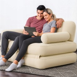 Dmuchany Materac Dwuosobowy Sofa Rozkładane Łóżko na Plażę 180cm x 147cm
