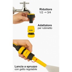 Wąż Ogrodowy z Wózkiem 35 Metrów 1/2" 3/4"