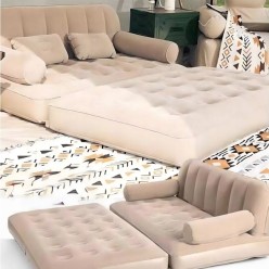 Dmuchany Materac Dwuosobowy Sofa Rozkładane Łóżko na Plażę 180cm x 147cm