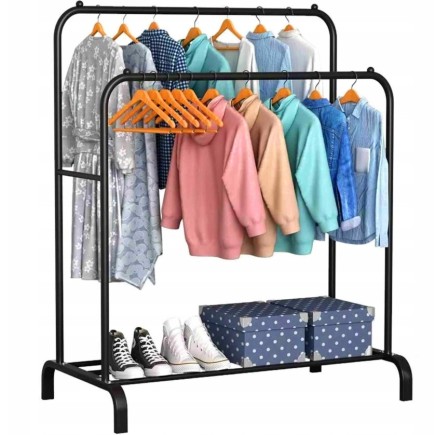 Podwójny Wieszak na Ubrania Wolno Stojący Stojak Na Buty XXL
