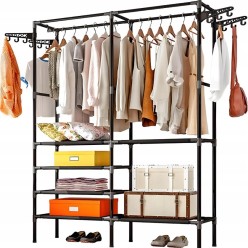 Podwójny Wieszak na Ubrania Wolno Stojący Stojak Na Buty