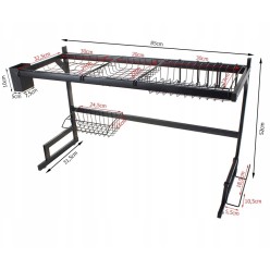 Dwupoziomowa Suszarka Do Naczyń Nad Zlew z Pojemnikiem Na Sztućce, 85 cm