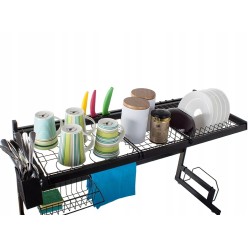 Dwupoziomowa Suszarka Do Naczyń Nad Zlew z Pojemnikiem Na Sztućce, 85 cm