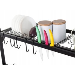 Dwupoziomowa Suszarka Do Naczyń Nad Zlew z Pojemnikiem Na Sztućce, 85 cm
