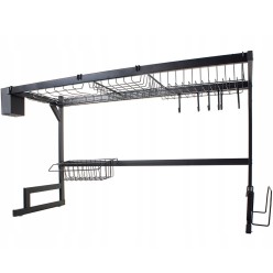 Dwupoziomowa Suszarka Do Naczyń Nad Zlew z Pojemnikiem Na Sztućce, 85 cm