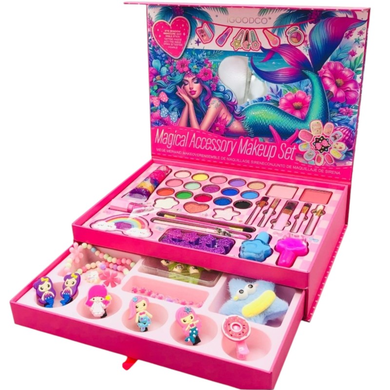 Duży Zestaw Make Up 2w1 z Akcesoriami Dla Dziewczynek Syreny
