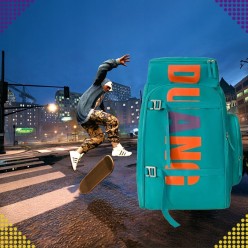 Plecak Szkolny i Turystyczny 55 L z Mocowaniem Na Deskorolkę, Wielokomorowy, Nylonowy