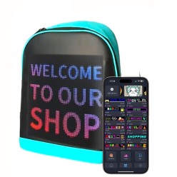 Plecak z Dużym Ekranem LED RGB Bluetooth Android iOS z Powerbank 4000mAh