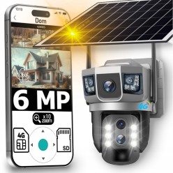 Kamera Zewnętrzna 4G LTE Solarna 3 Obiektywy Funkcja AI